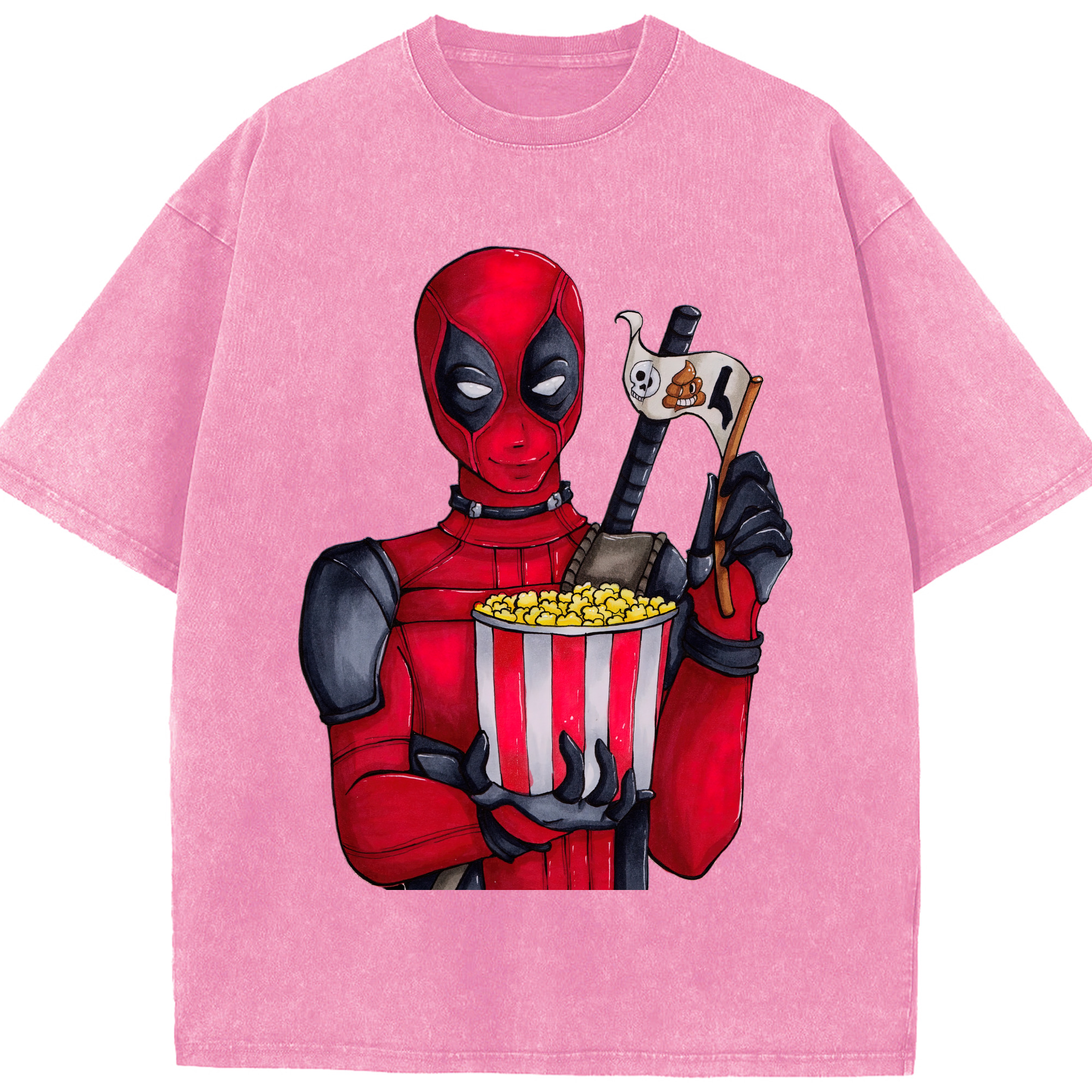 （画像用） Deadpool デッドプール 綿100% ヴィンテージ風 半袖Tシャツ（フロントプリント）